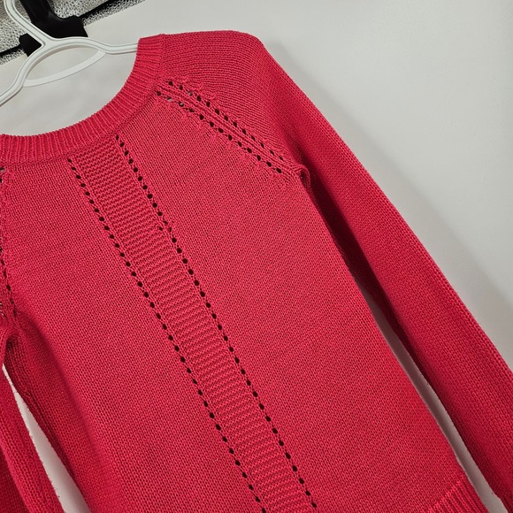 Lilly Pulitzer Sweater Pink Cable Knit Crewneck Long Sleeve Pullover Size XS - Picture 8 of 9
